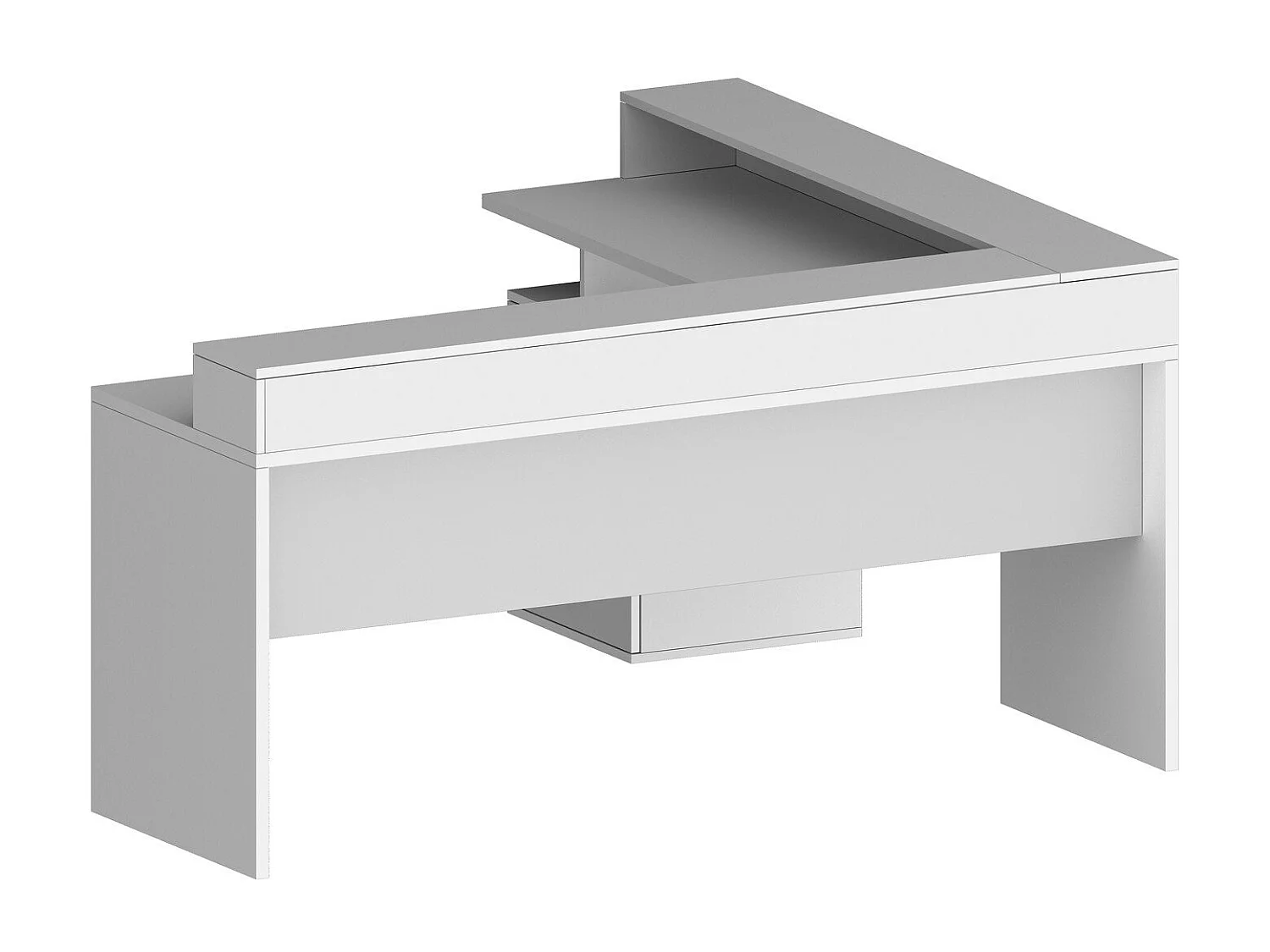 Scrivania Leonilda, Angolare Made in Italy, 90x180x160h cm Bianco