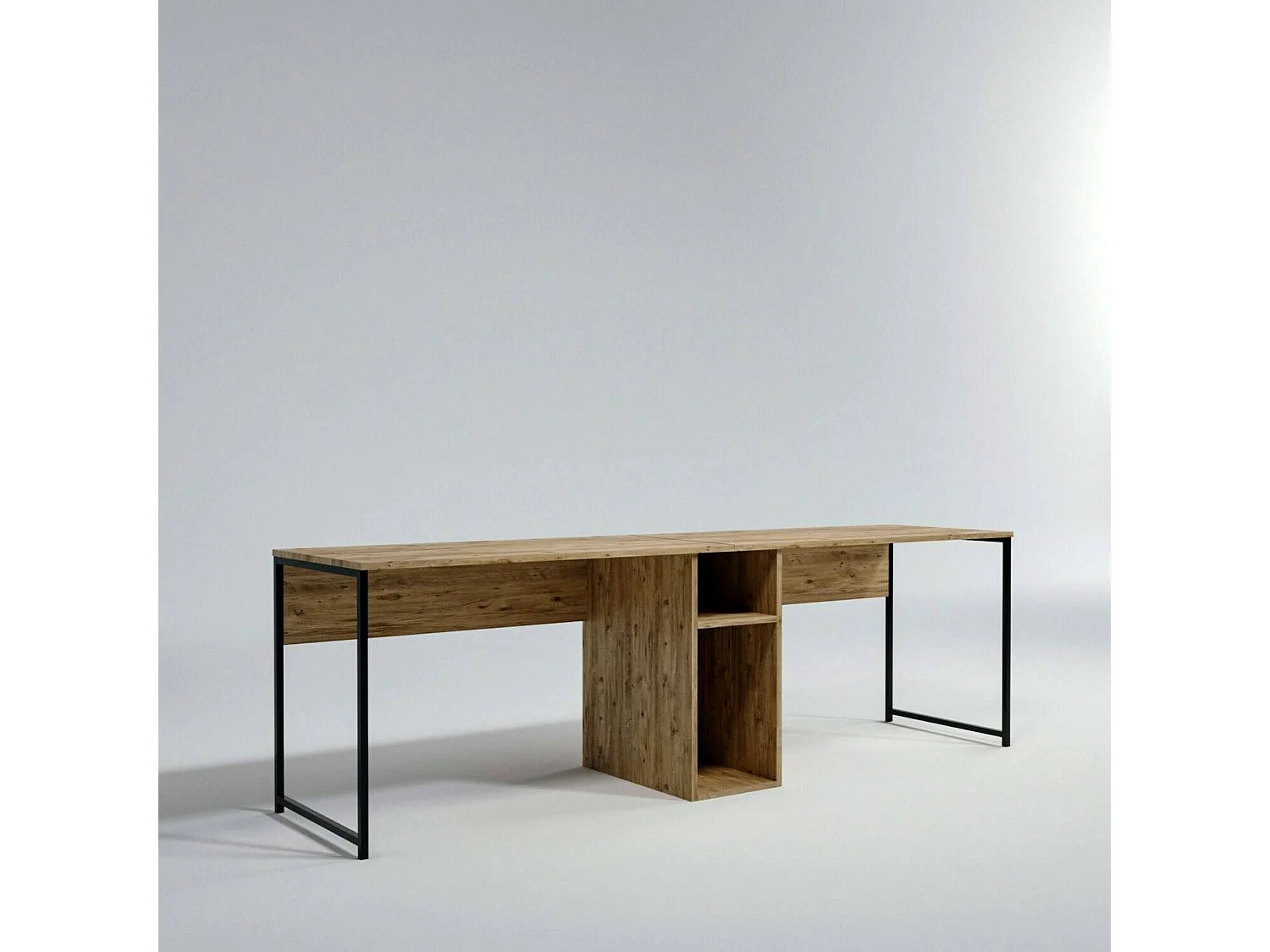 Bureau Annis, Pupitre polyvalent, Table de bureau pour PC, Plan de travail, 240x60h74 cm, Chêne