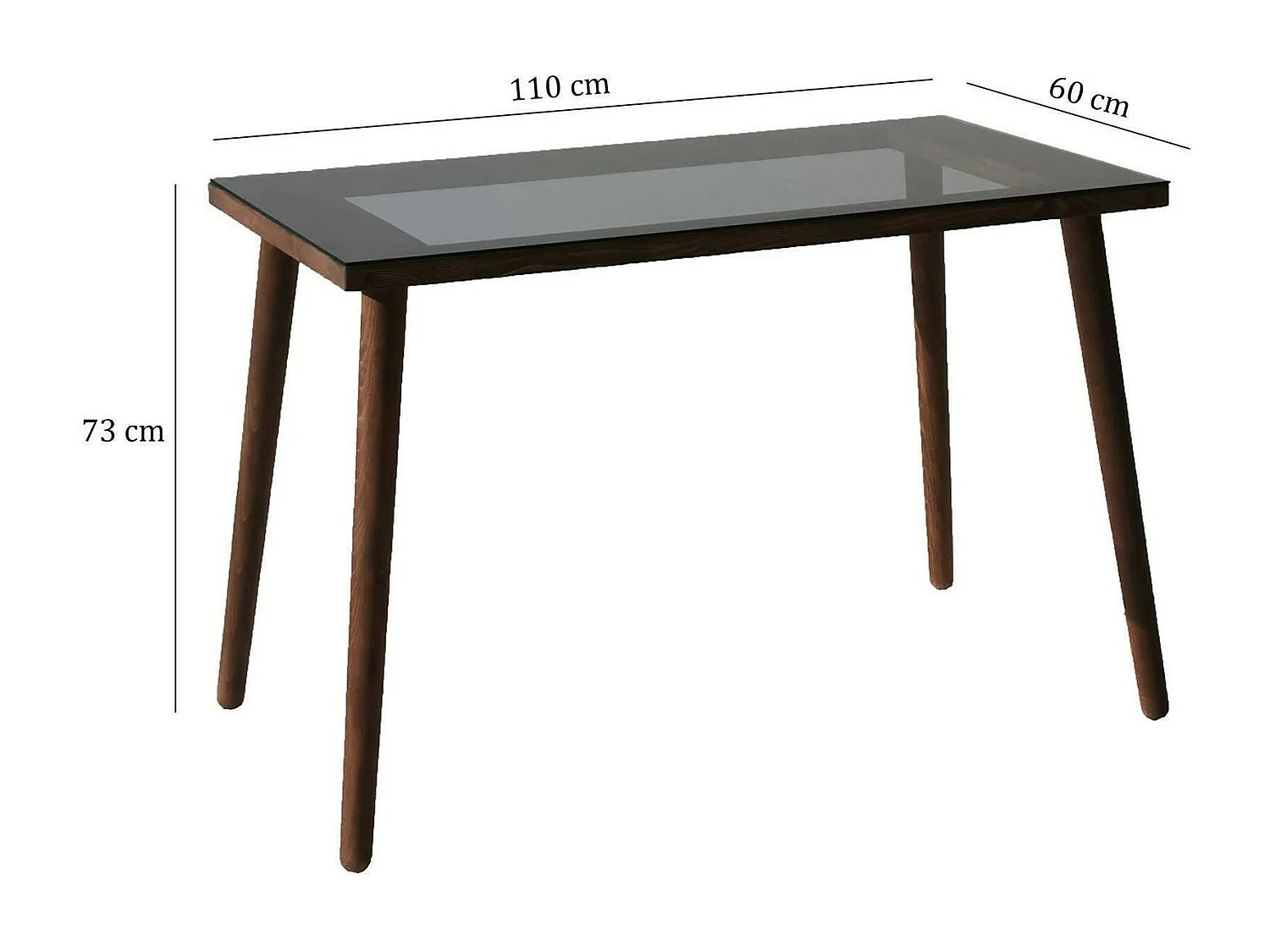 Bureau Euphro, Pupitre polyvalent, Table de bureau pour PC, Plan de travail, 110x60h73 cm, Noyer