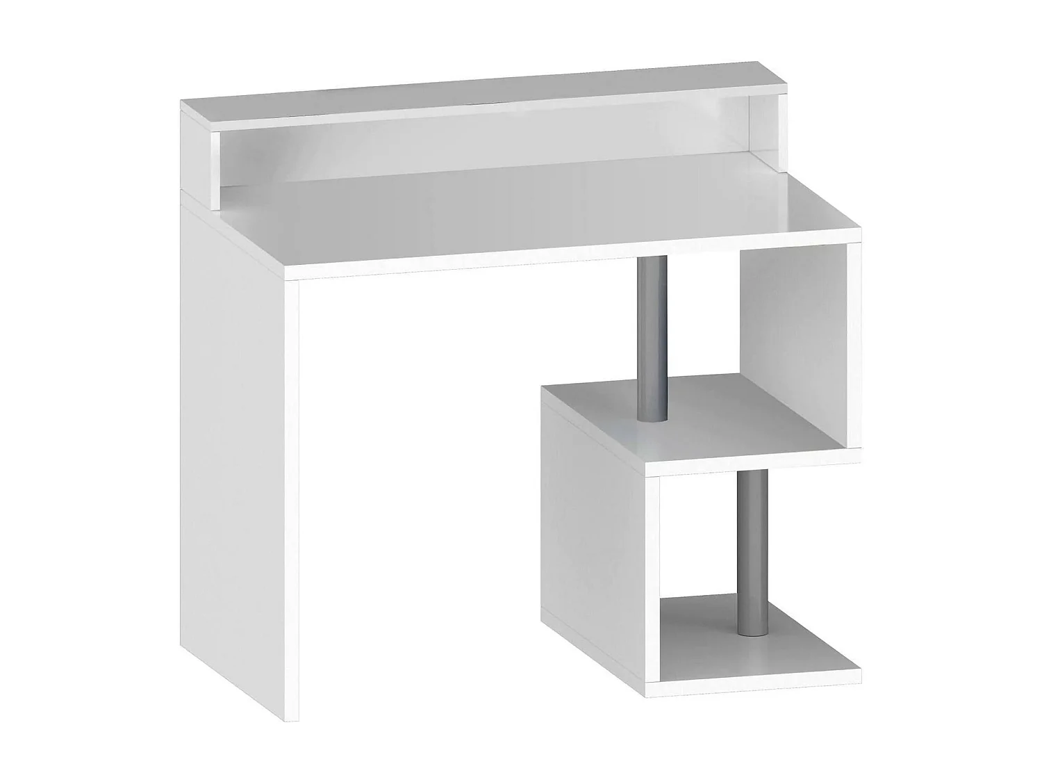 Scrivania Eva, 2 Ripiani Made in Italy, 50x100x93h cm Bianco