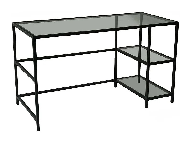 Schreibtisch Dkarlsso, Mehrzweckschreibtisch, Bürotisch für PC, Eckschreibtisch, 130x60h75 cm, Schwarz