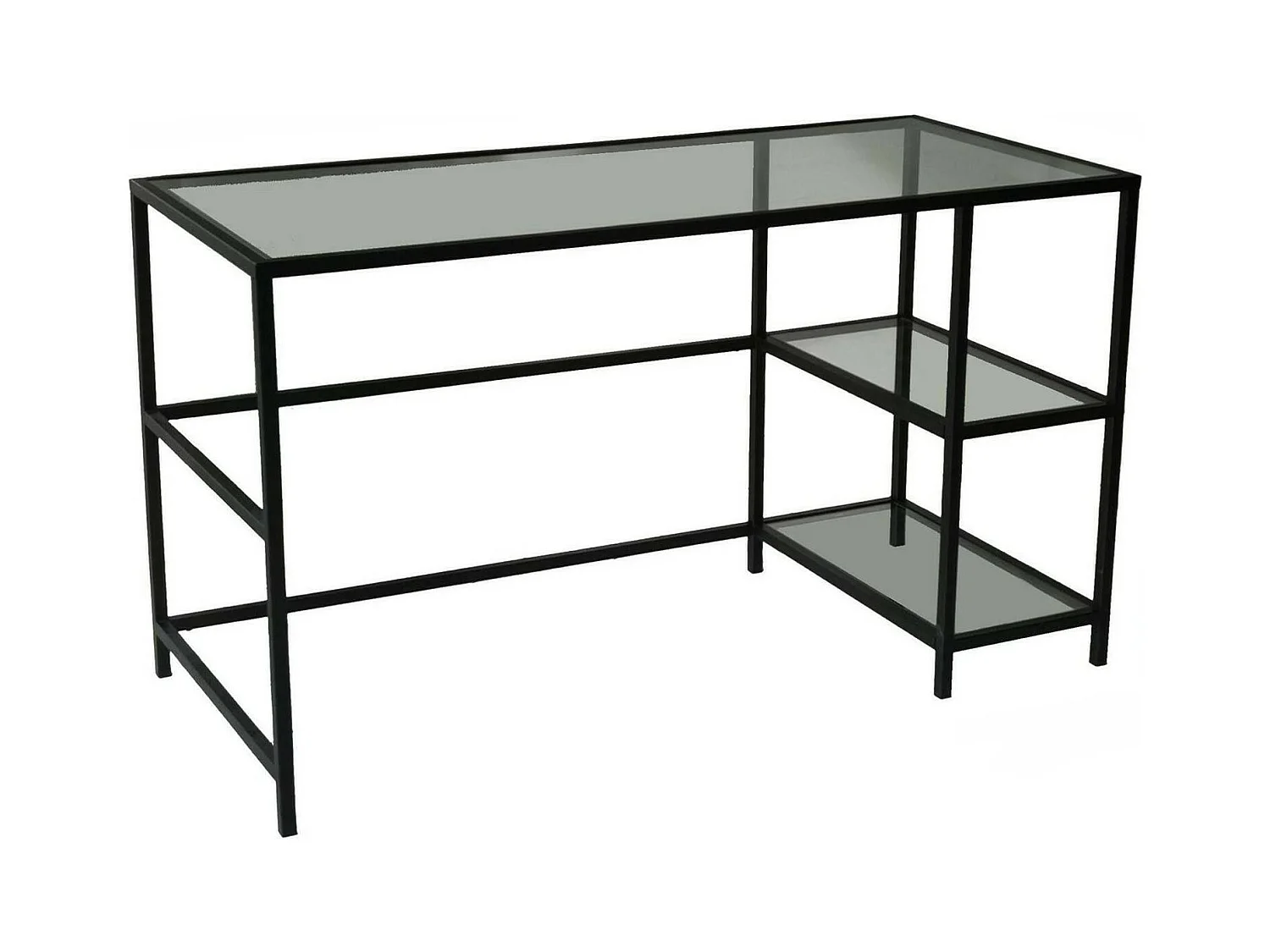 Bureau Doris, Pupitre polyvalent, Table de bureau pour PC, Plan de travail, 130x60h75 cm, Noir