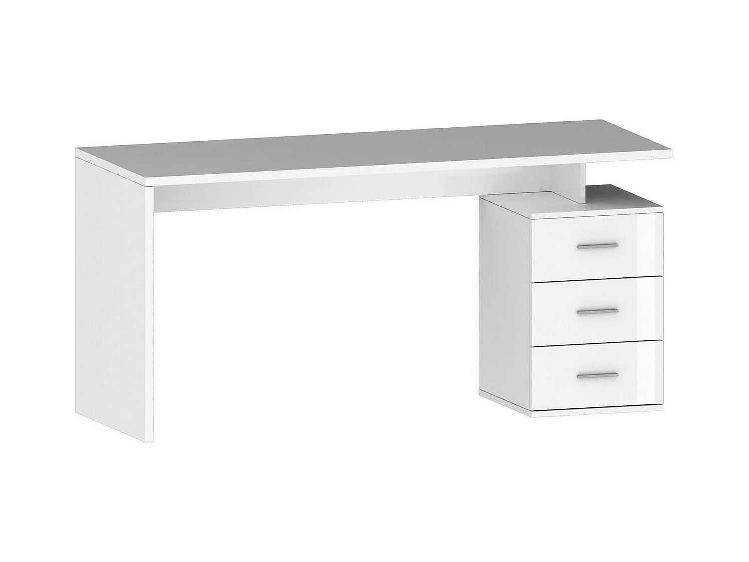 Dchiellin Bureau, Lineair Bureau, Multifunctioneel Bureau, Multi Position Ruimtebesparend Bureau, 160x60h75 cm, Wit