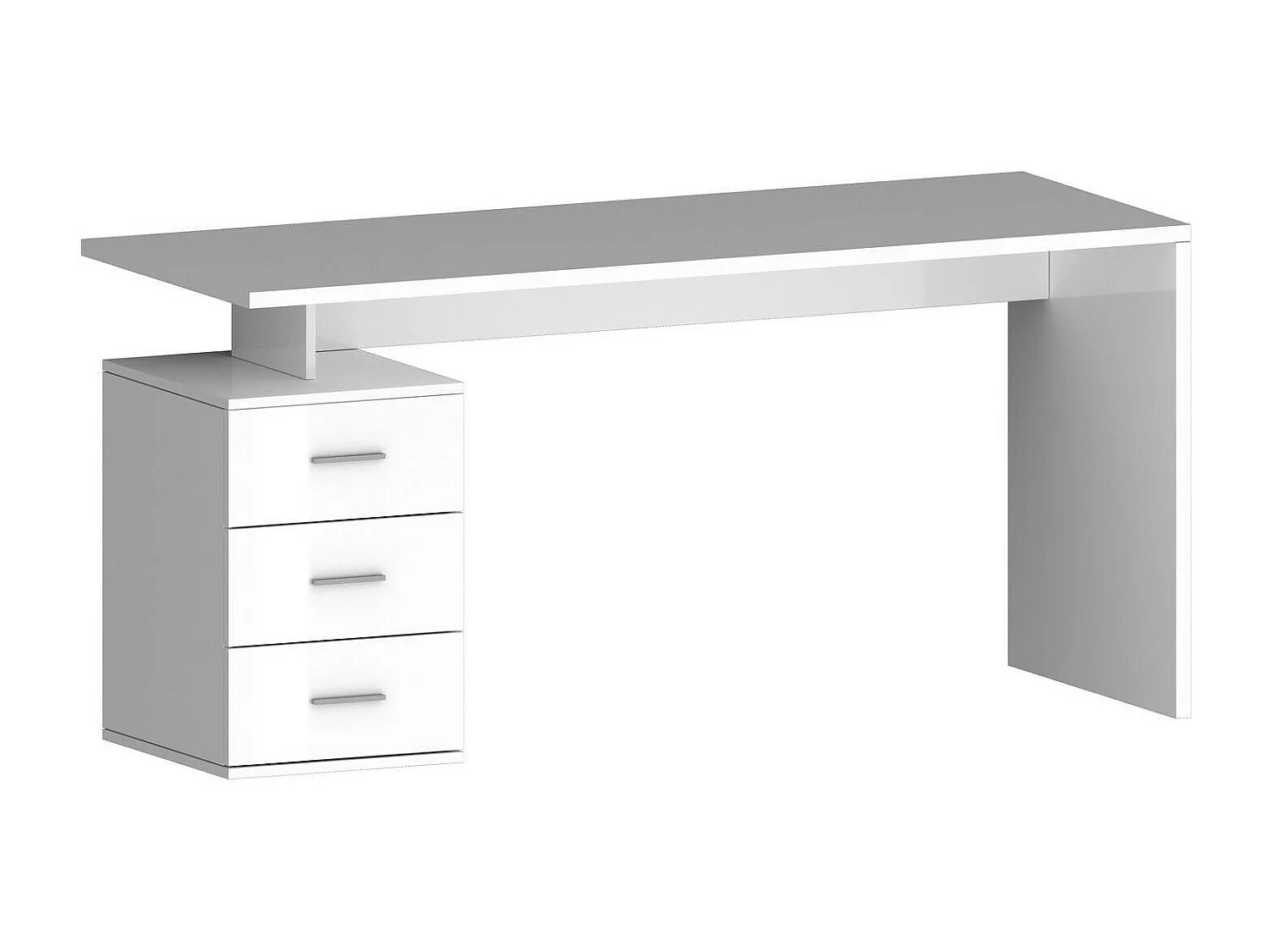 Mesa Dchiellin, Mesa Linear, Mesa de escritório multiuso, Mesa multi-posição, 160x60h75 cm, Branco