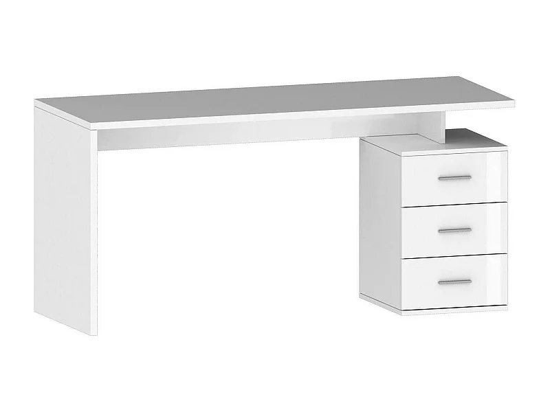 Bureau Siro, Bureau linéaire, Bureau polyvalent, Bureau multiposition gain de place, 160x60h75 cm, Blanc