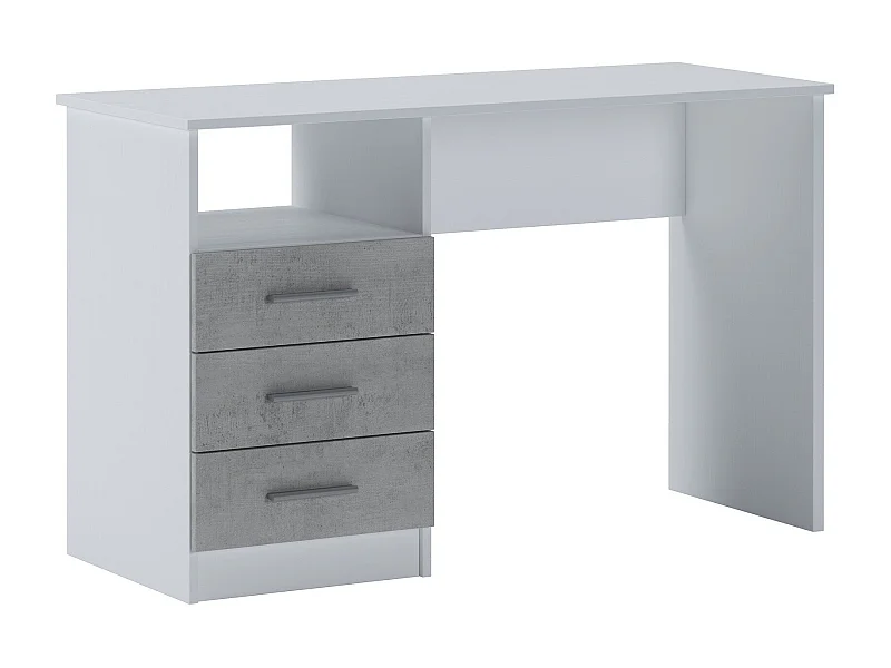 Dmora - Scrivania Ardauli, 120x48h75 cm, Bianco e Cemento