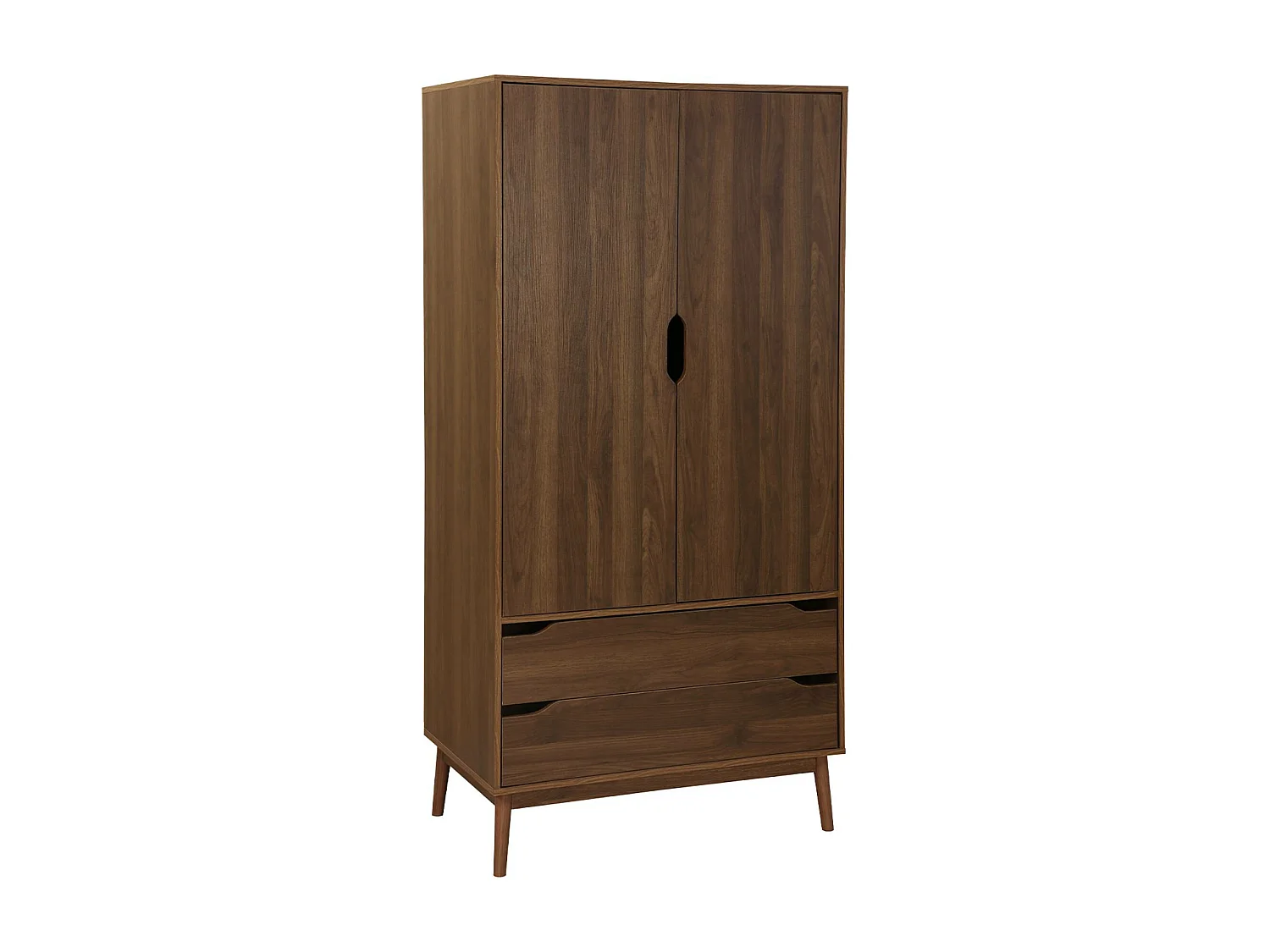 Armadio vintage in decorazione legno, 2 ante, marrone