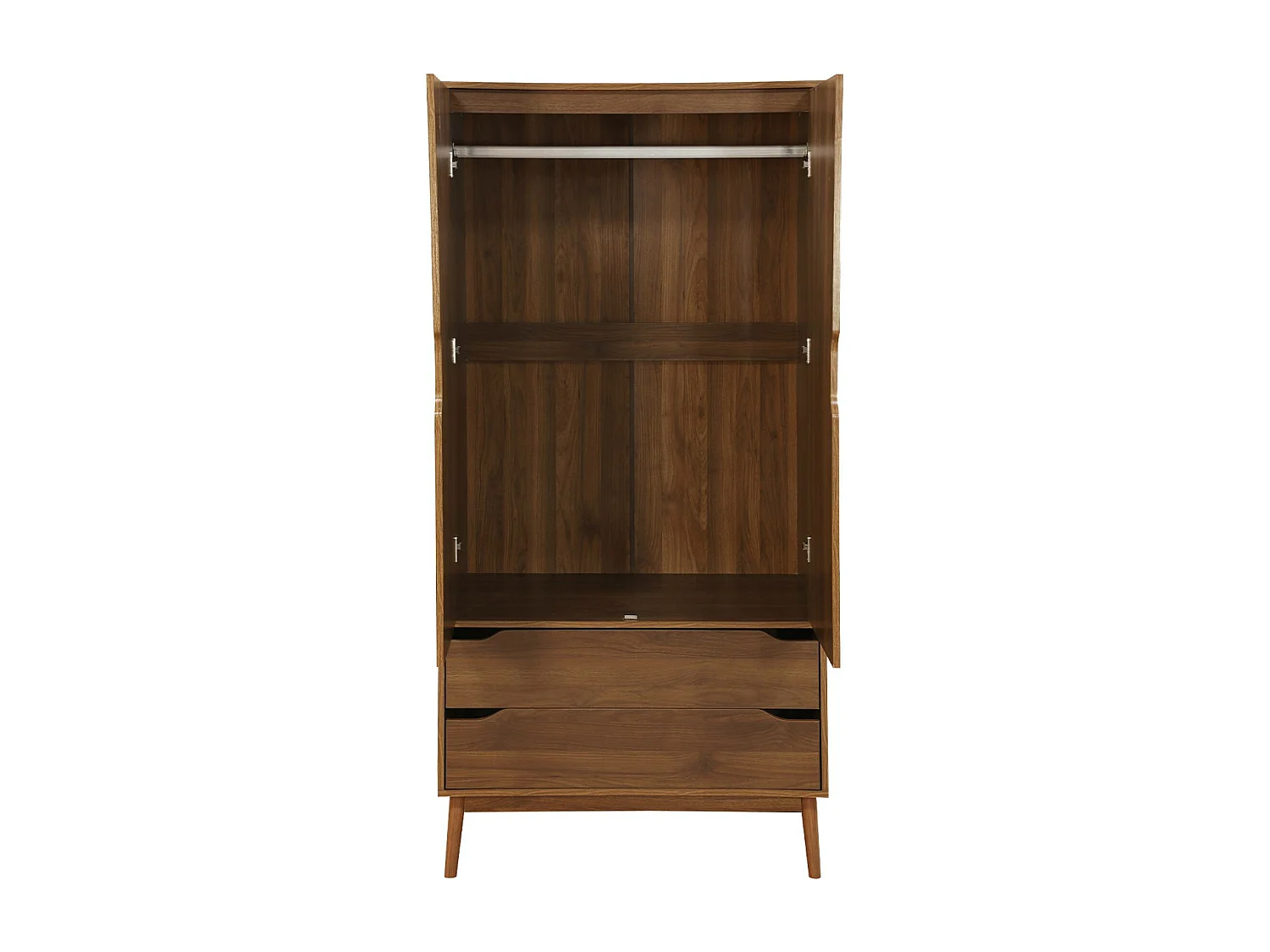 Armadio vintage in decorazione legno, 2 ante, marrone