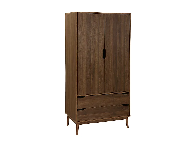 Armadio vintage in decorazione legno, 2 ante, marrone