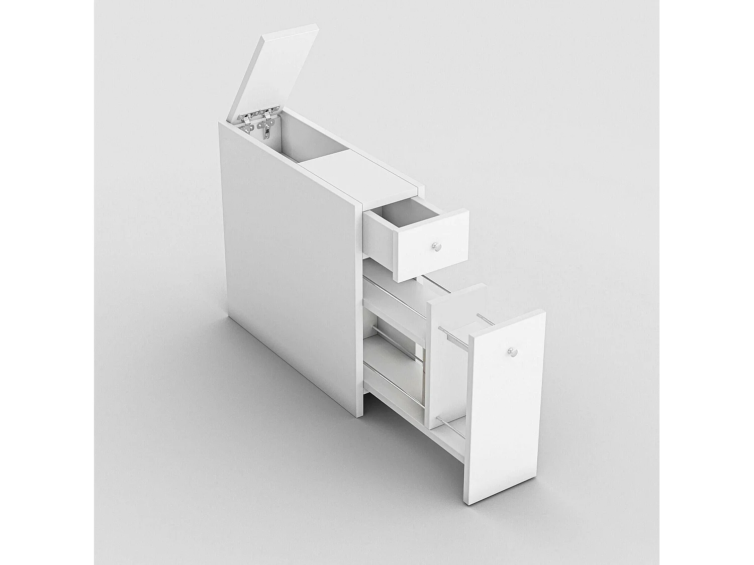 Meuble sous lavabo Galene, Armoire de toilette, Récipient pour lavabo, Meuble d'évier, 20x60h55 cm, Blanc