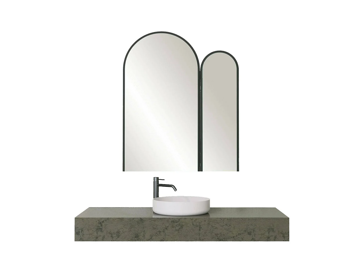 Meuble sous lavabo Chara, Armoire de toilette, Récipient pour lavabo, Meuble d'évier, 50x12h45 cm, Noir