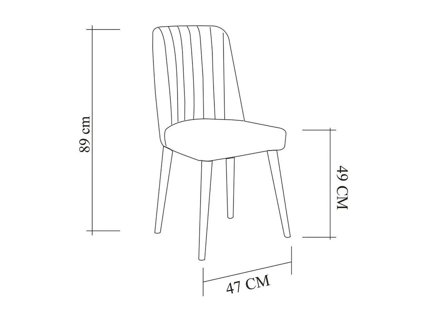 Chaise Alzirr, Sièges intérieurs, Chaise rembourrée, Fauteuil polyvalent, 47x46h89 cm, Noyer et Anthracite