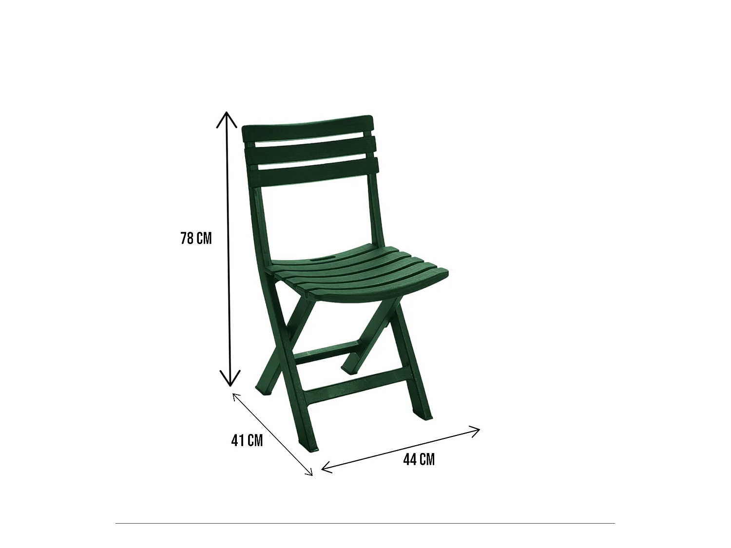 Chaise d'extérieur Terni, Siège de jardin pliant, Chaise pour table à manger, Fauteuil d'extérieur, 100% Made in Italy, 44x41h78 cm, Vert