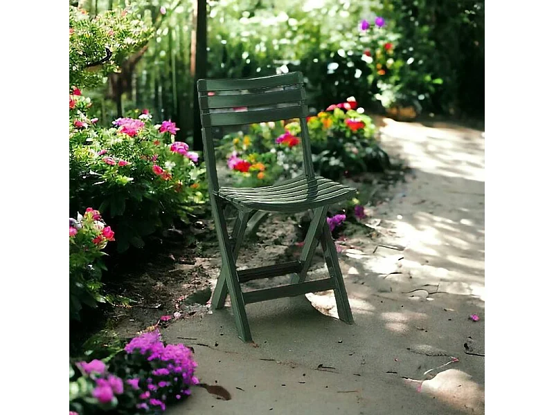 Terni buitenstoel, Opklapbare tuinstoel, Stoel voor eettafel, Buitenfauteuil, 100% Made in Italy, 44x41h78 cm, Groen