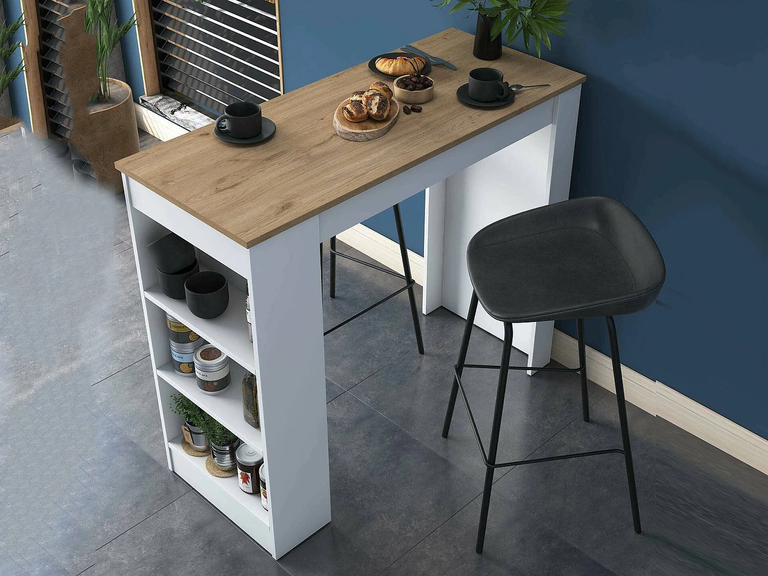 Tavolo Fisso Assan, 6 Posti, 50x120x100h cm Bianco