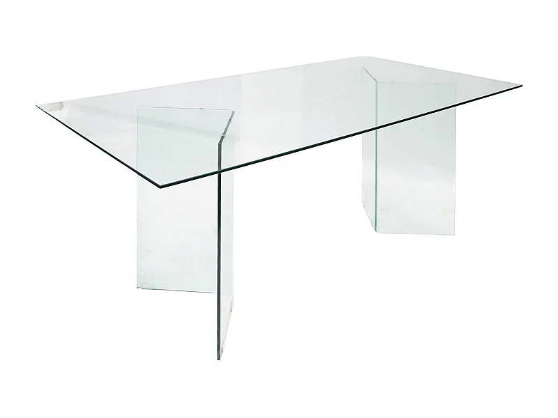 Dmora - Tavolo fisso Armir, 180x90h78 cm, Trasparente