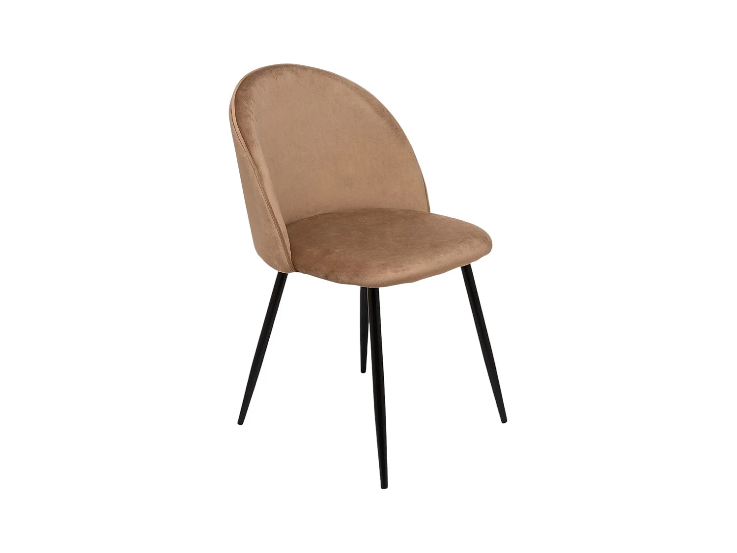 Silla Dabruzzes, Sillón tapizado en terciopelo, Silla de comedor acolchada, Asiento para reuniones, 51x54h82 cm, Arena