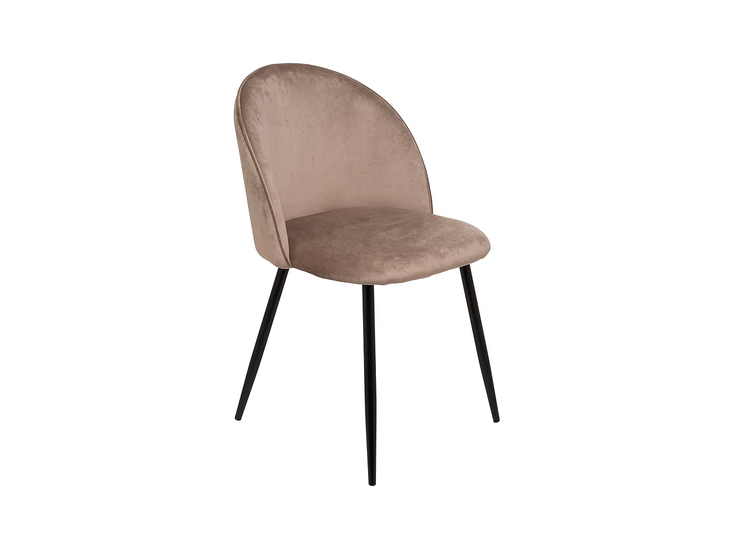 Chaise Stinson, Fauteuil recouvert de velours, Chaise de salle à manger rembourrée, Siège de réunion, 51x54h82 cm, Gris