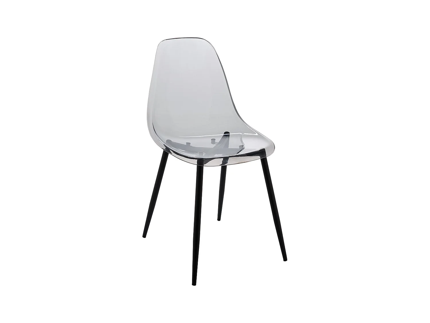 Chaise Agate, Fauteuil PET, Chaise de salle à manger ergonomique, Siège de réunion, 53x46h81 cm, Fumé