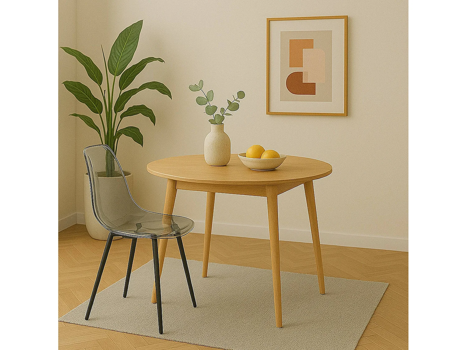 Chaise Agate, Fauteuil PET, Chaise de salle à manger ergonomique, Siège de réunion, 53x46h81 cm, Fumé