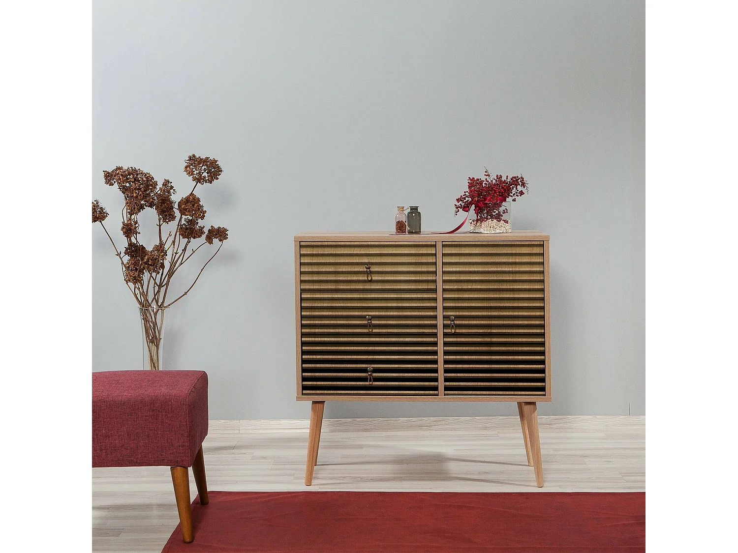 Commode Anser, Commode polyvalente, Commode de chambre, Meuble avec tiroirs, 90x40h90 cm, Chêne