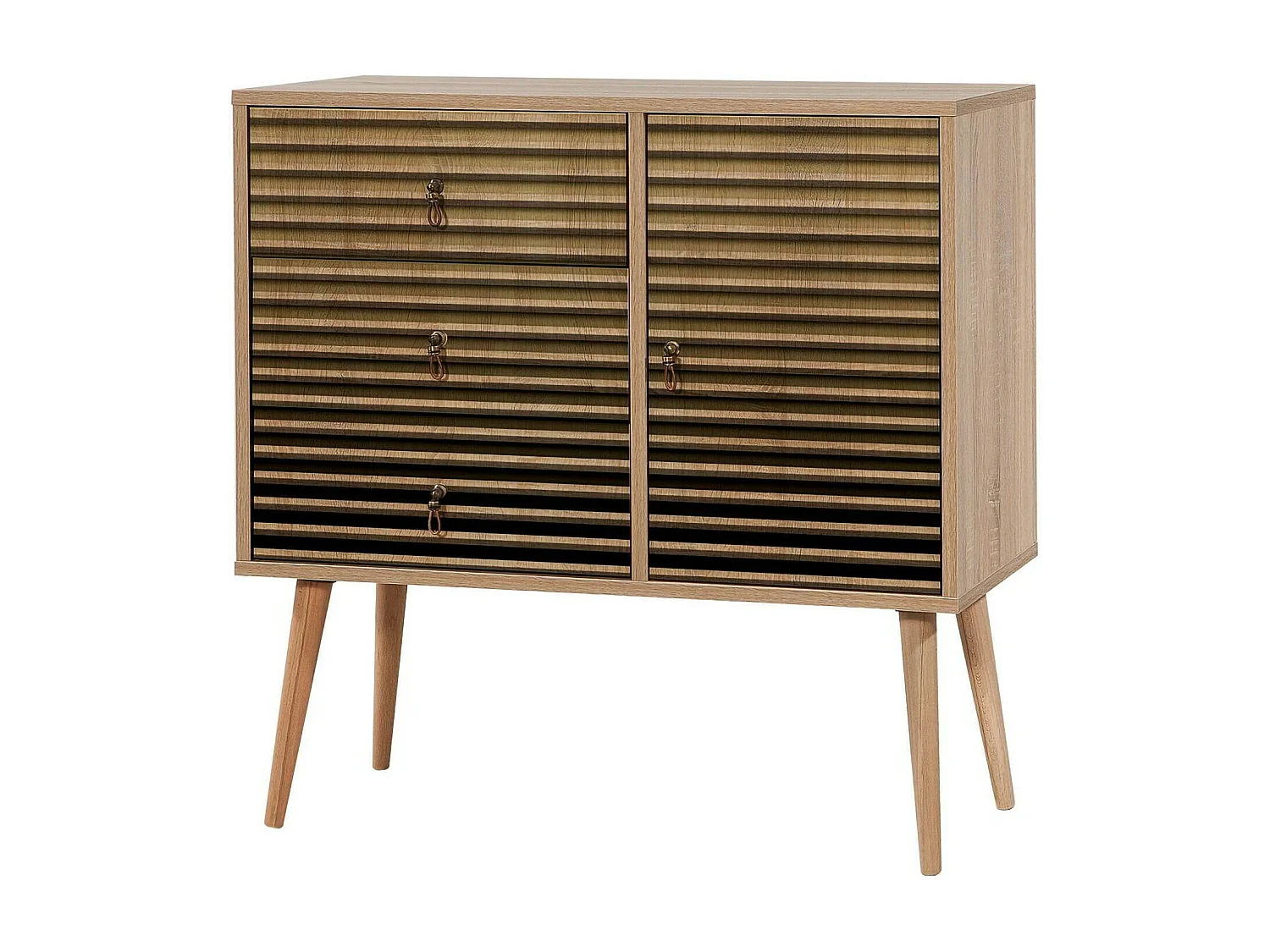 Commode Anser, Commode polyvalente, Commode de chambre, Meuble avec tiroirs, 90x40h90 cm, Chêne