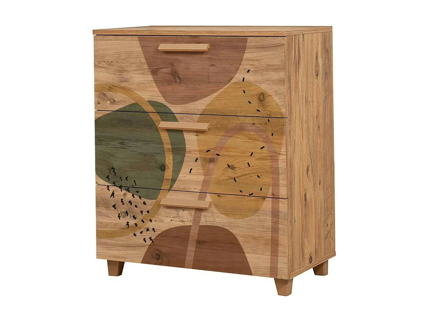 Commode Sabik, Commode polyvalente, Commode de chambre, Meuble avec tiroirs, 80x43h95 cm, Chêne