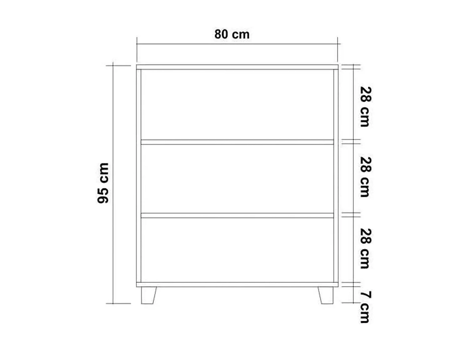 Commode Sabik, Commode polyvalente, Commode de chambre, Meuble avec tiroirs, 80x43h95 cm, Chêne
