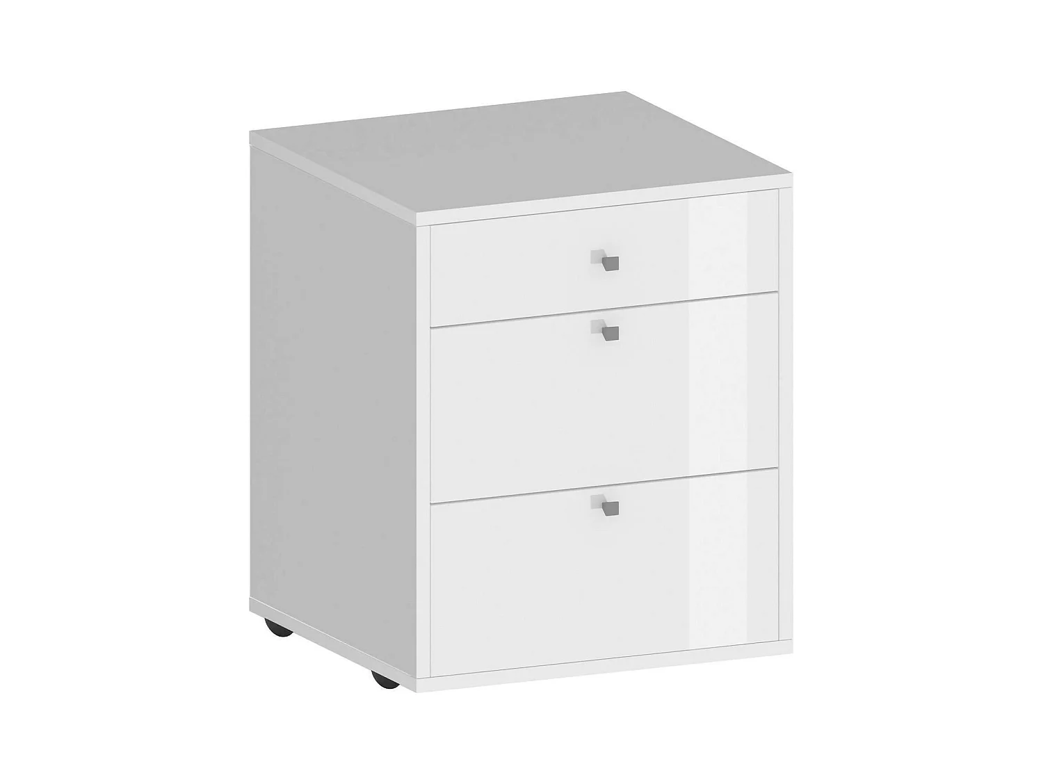 Commode Yorgos, Commode de chambre à coucher, Commode avec 3 tiroirs, 47x45h61 cm, Blanc