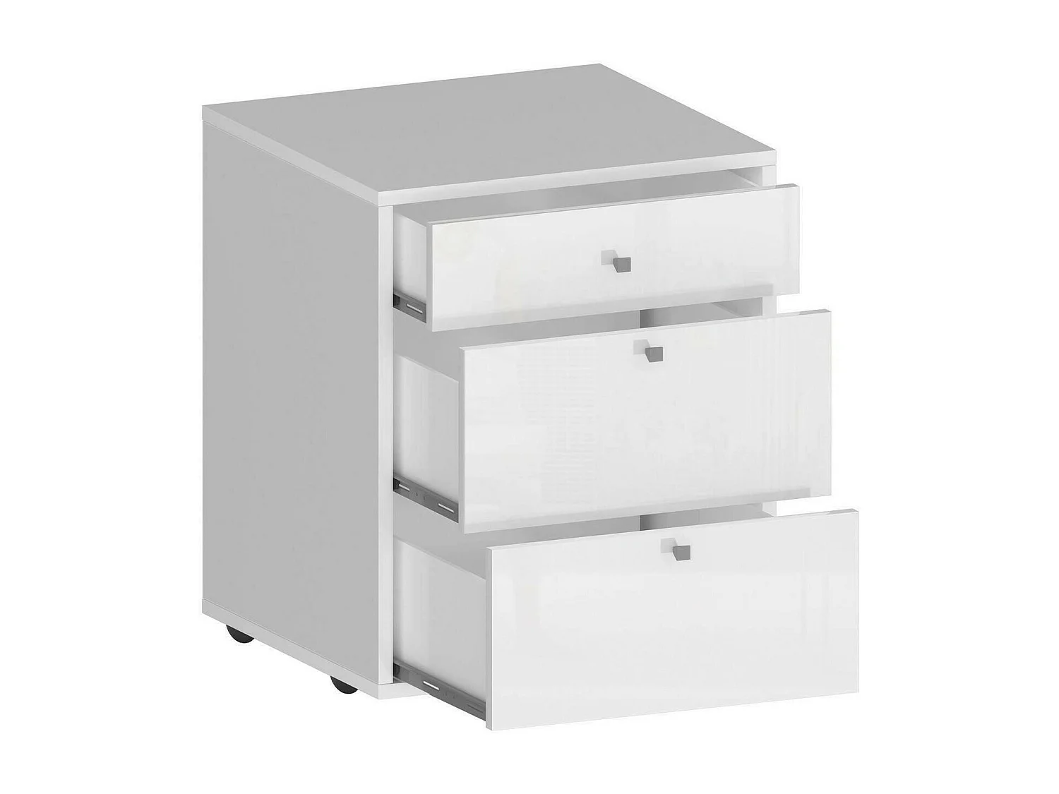 Commode Yorgos, Commode de chambre à coucher, Commode avec 3 tiroirs, 47x45h61 cm, Blanc