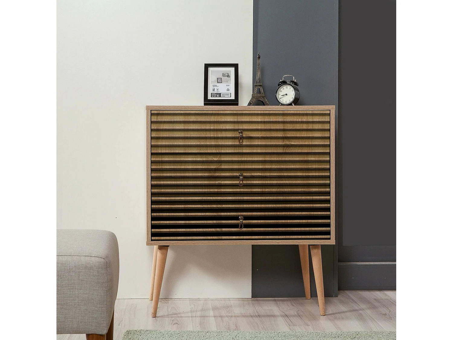 Commode Nebula, Commode polyvalente, Commode de chambre, Meuble avec tiroirs, 80x40h90 cm, Chêne