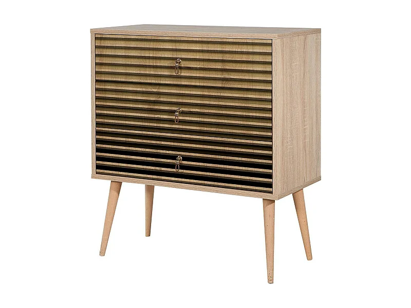 Commode Nebula, Commode polyvalente, Commode de chambre, Meuble avec tiroirs, 80x40h90 cm, Chêne