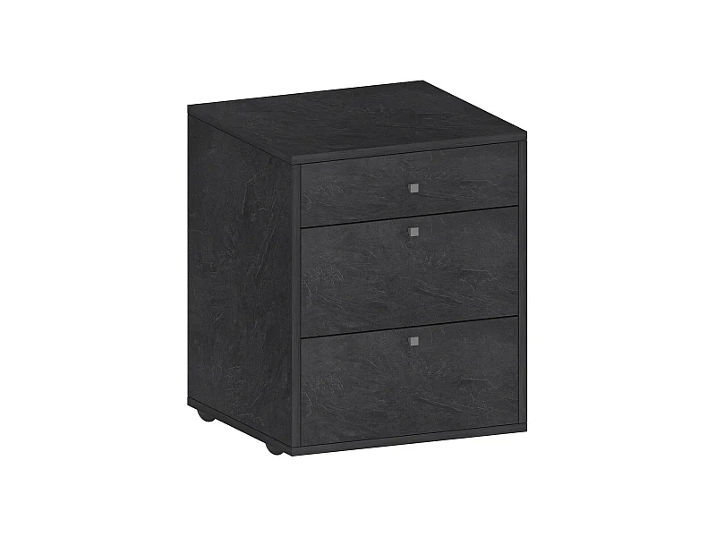 Kommode Ddariv, Schlafzimmerkommode, Kommode mit 3 Schubladen, 47x45h61 cm, Schiefer