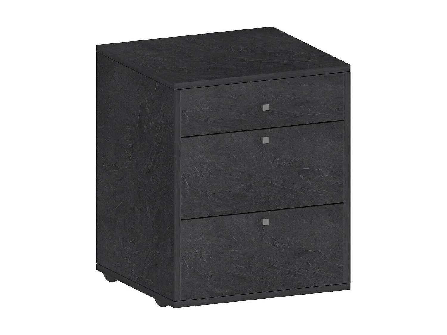 Commode Yorgos, Commode de chambre à coucher, Commode avec 3 tiroirs, 47x45h61 cm, Ardoise