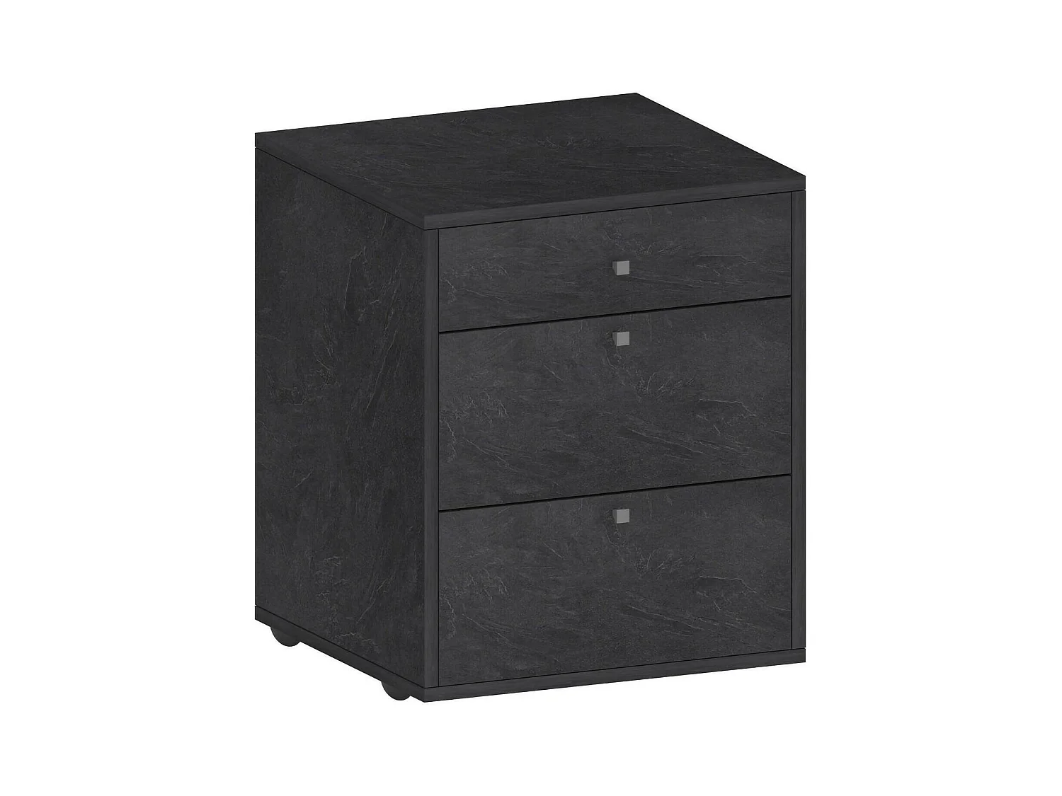 Commode Yorgos, Commode de chambre à coucher, Commode avec 3 tiroirs, 47x45h61 cm, Ardoise