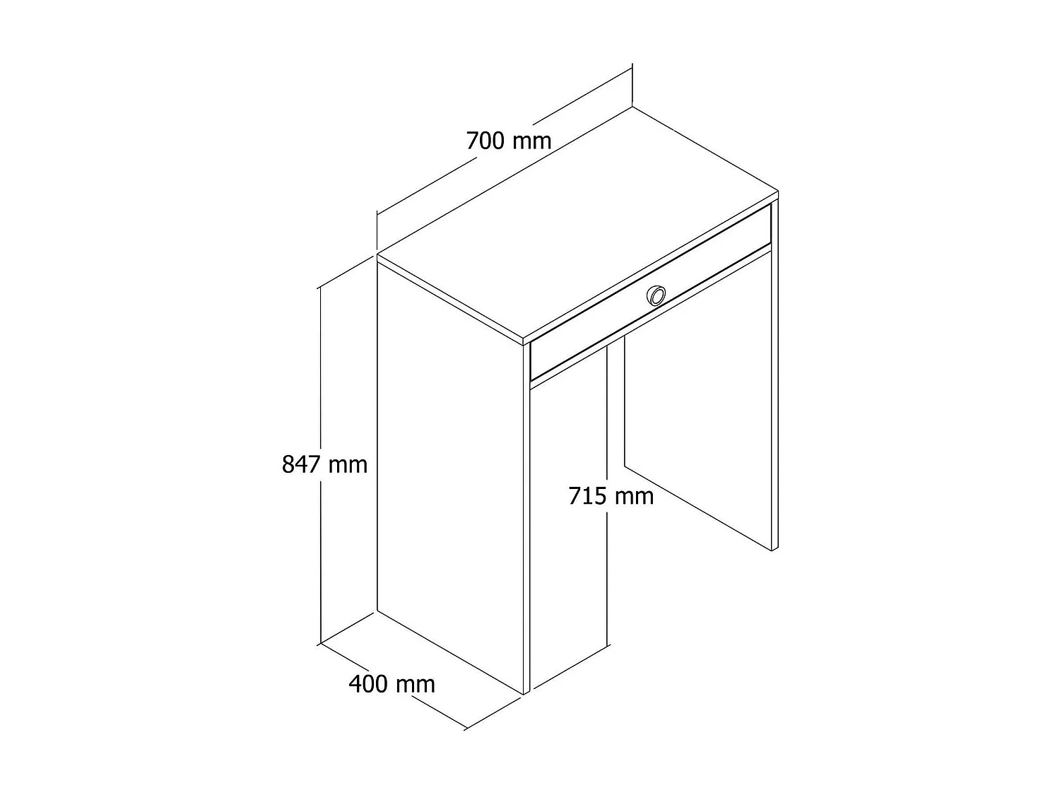 Consolle Bedonia, Peso Supportato 20 kg, 84.7x70x40h cm Bianco