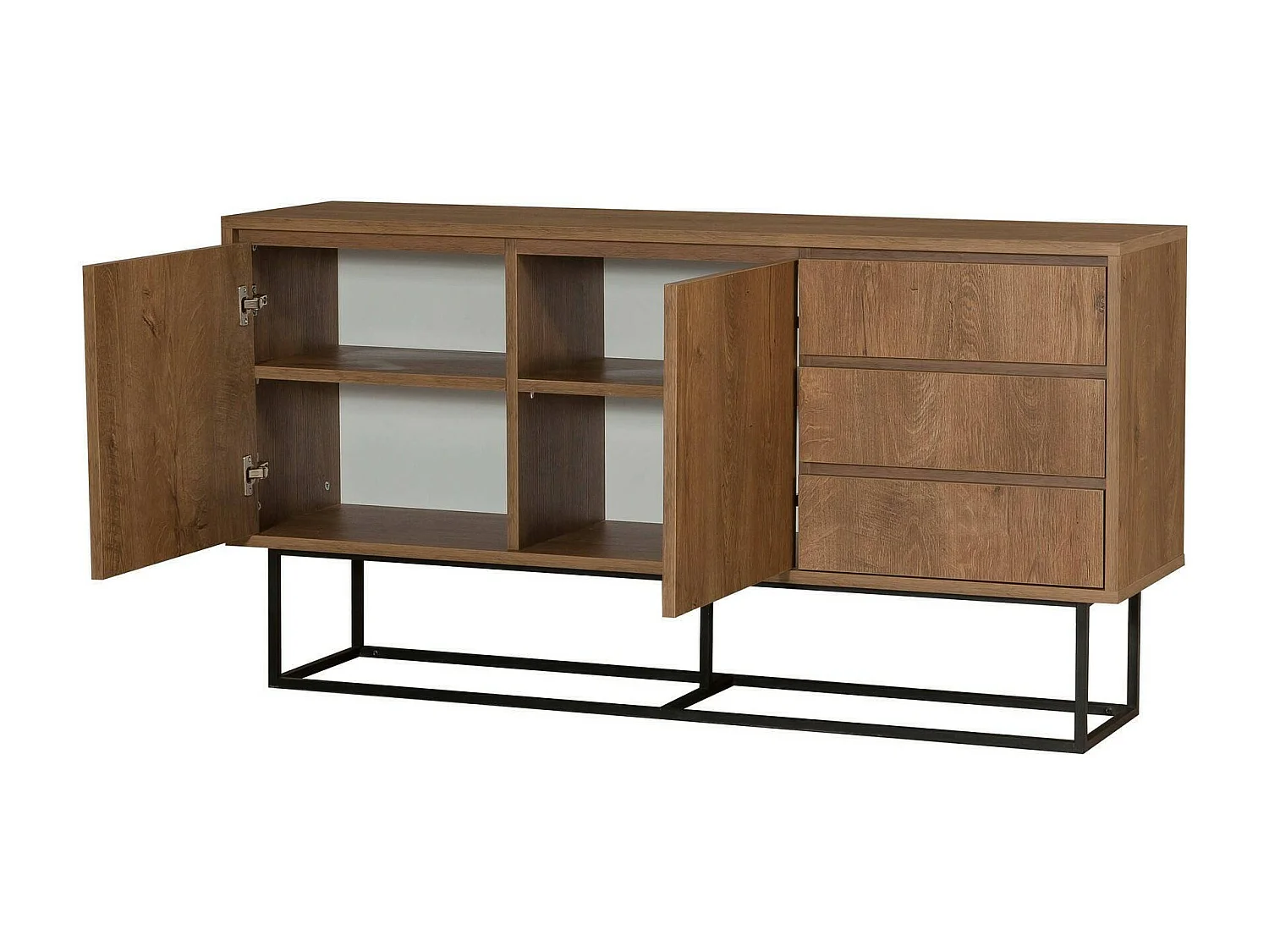 Dicesar Console, Multifunctionele Tafel, Steunkast, Gang Bureau, 140x36h72 cm, Walnoot en Zwart