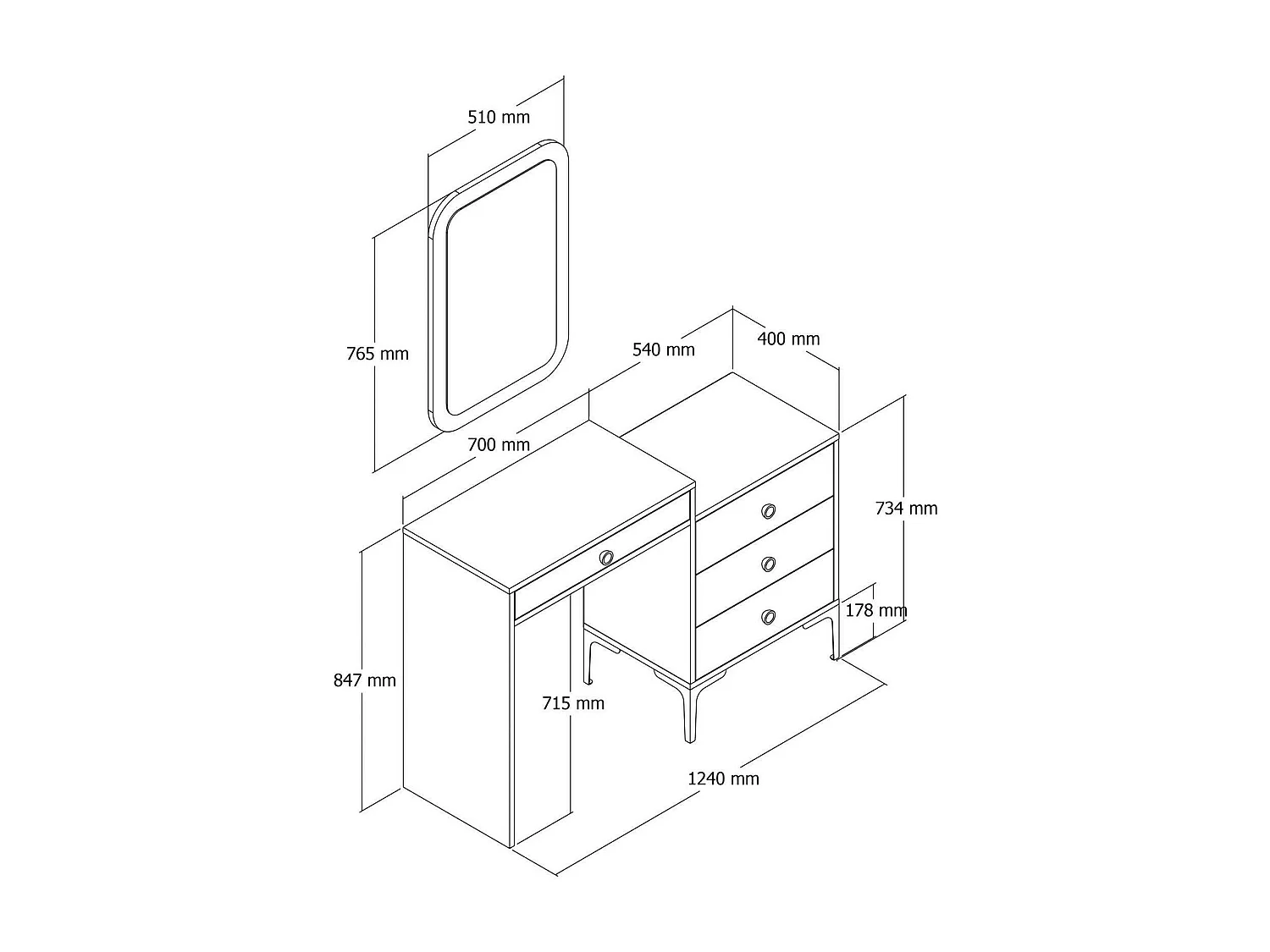 Console Nova, Table polyvalente, Armoire de rangement, Bureau du couloir, 124x40 h85 cm, Noyer et Anthracite