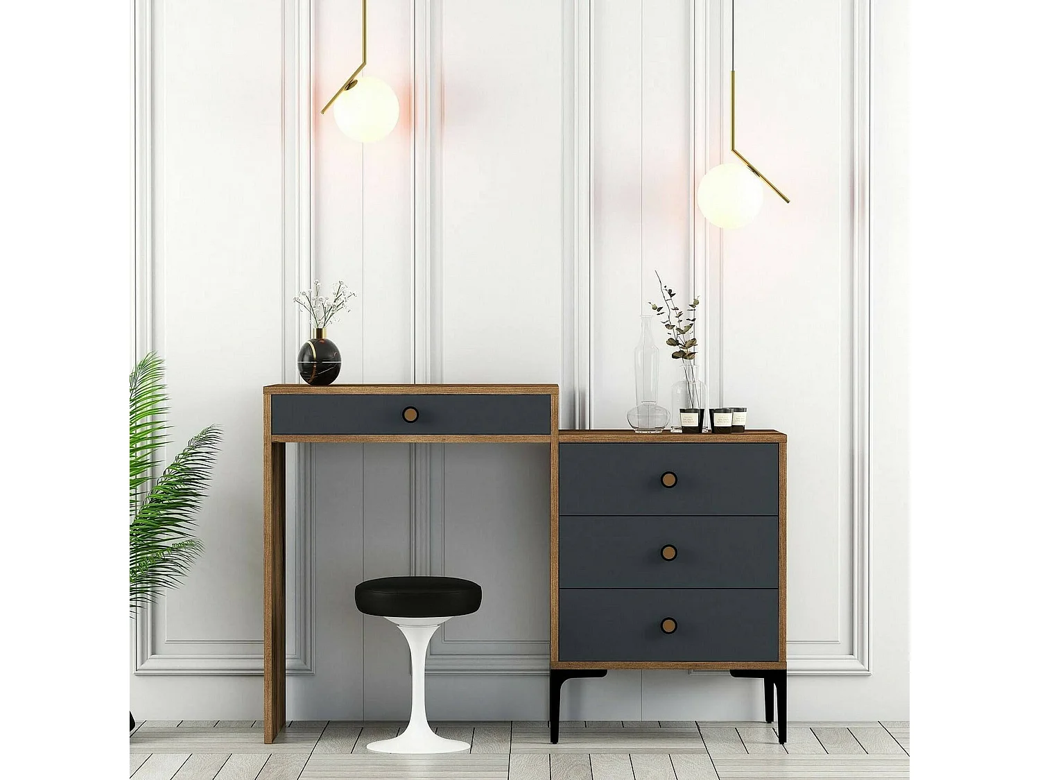 Consolle Artegna, 2 Ripiani, 40x124x84.7h cm Nero Antracite