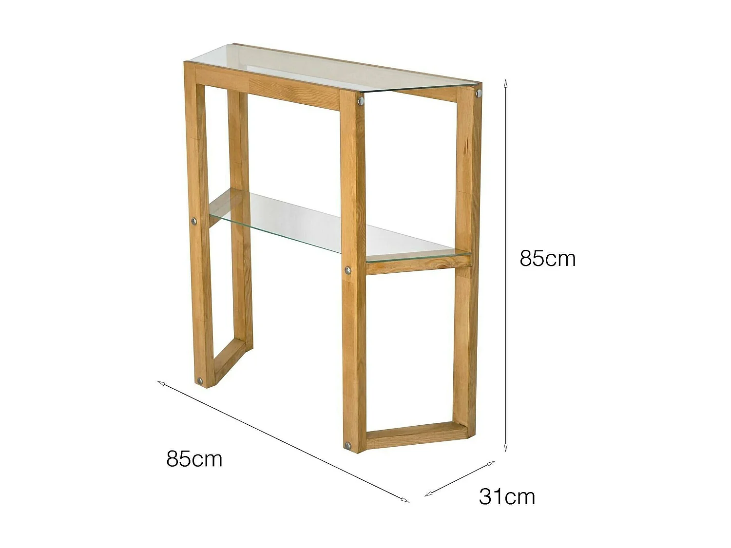 Console Euphoria, Table polyvalente, Armoire de rangement, Bureau du couloir, 85x31 h85 cm, Chêne