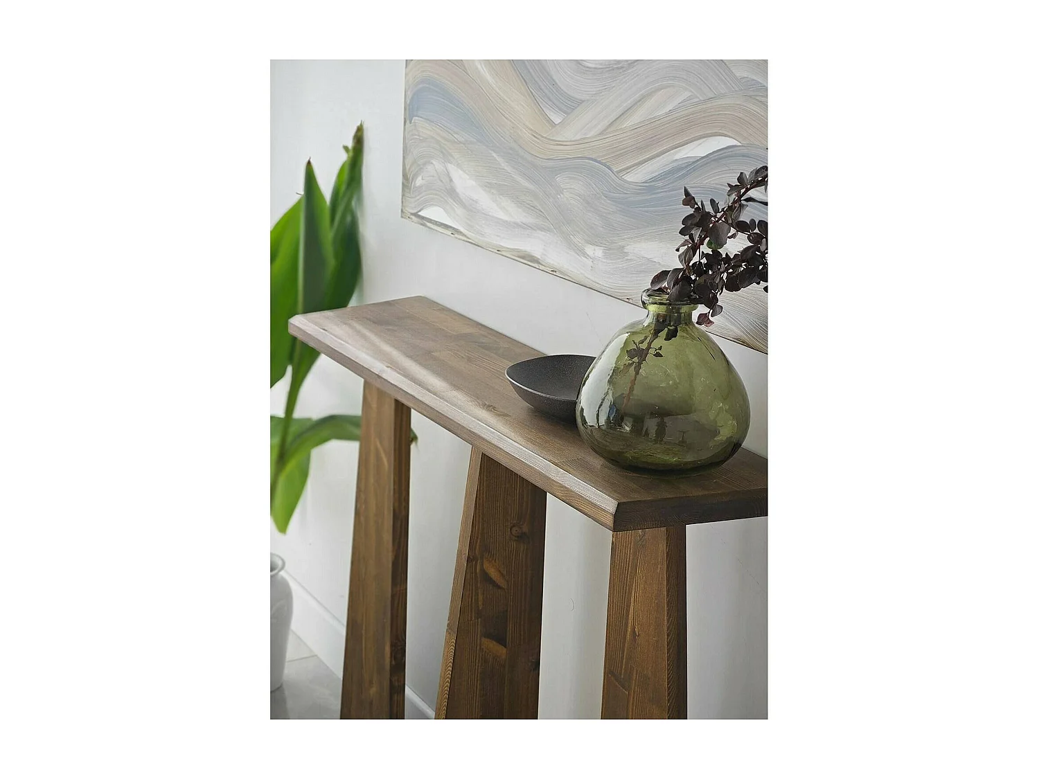 Console Arcturus, Table polyvalente, Armoire de rangement, Bureau du couloir, 100x28 h83 cm, Noyer