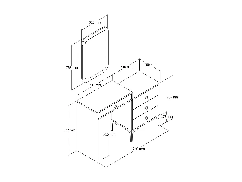 Konsolentisch Dpasqu, Tisch, Eingangskonsole, Regal, 124x40 h85 cm, Walnuss und WeiÃŸ