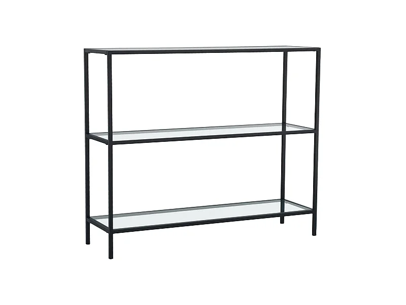 Console Elara, Table polyvalente, Armoire de rangement, Bureau du couloir, 100x30 h85 cm, Noir