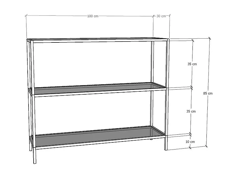 Console Elara, Table polyvalente, Armoire de rangement, Bureau du couloir, 100x30 h85 cm, Noir