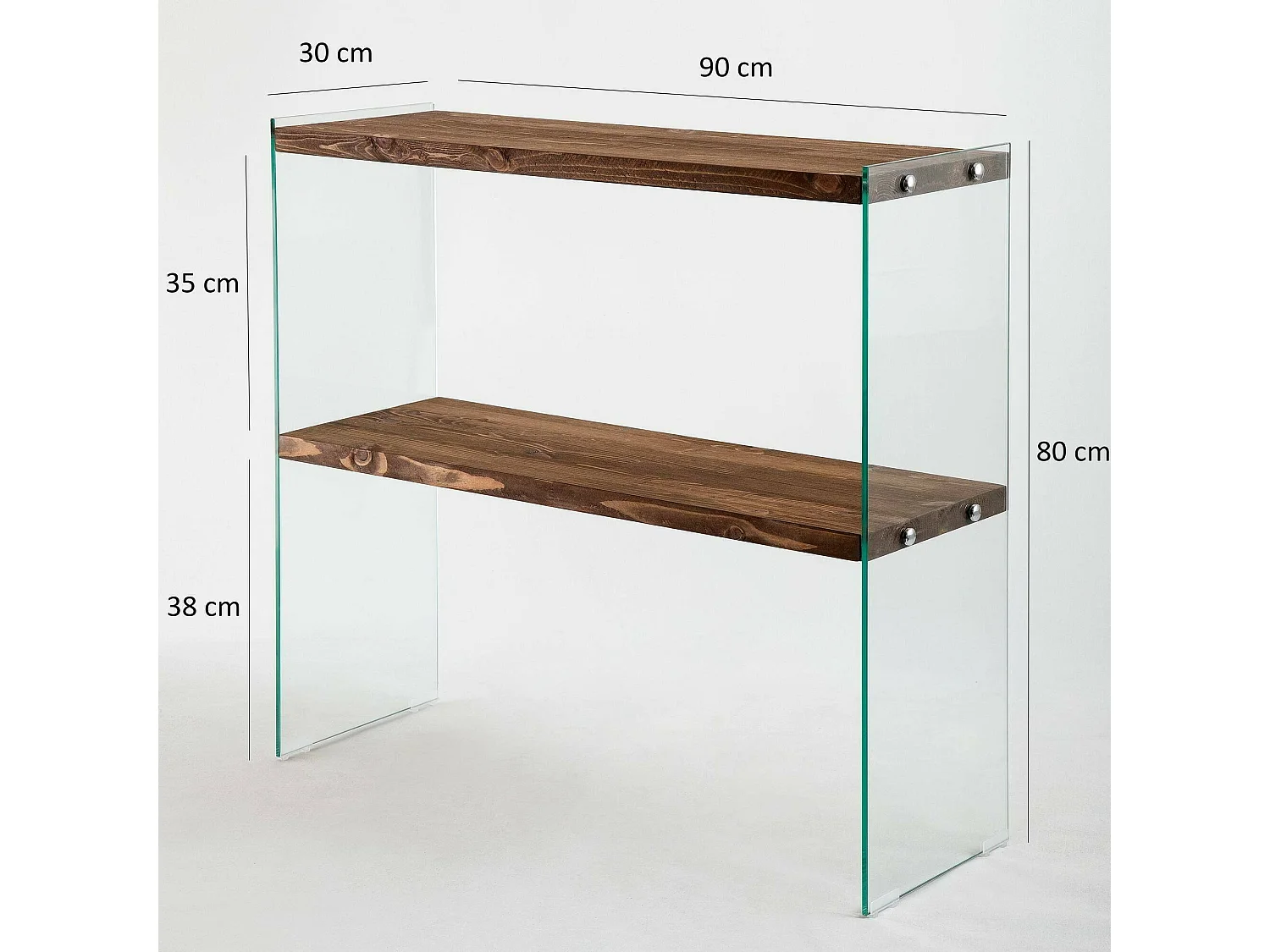 Dacell Console, Multifunctionele Tafel, Steunkast, Gangbureau, 90x30h80 cm, Walnoot