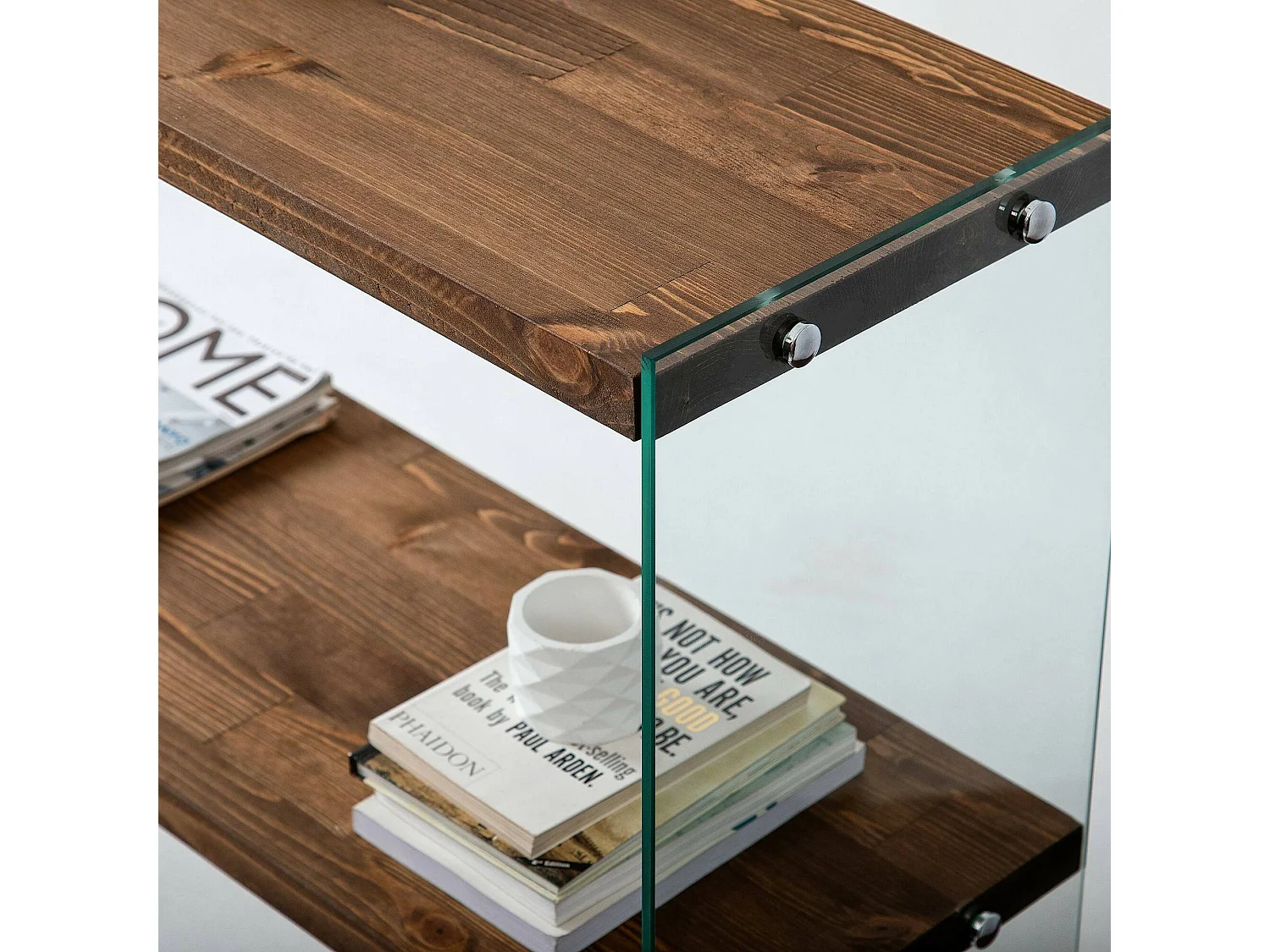 Dacell Console, Multifunctionele Tafel, Steunkast, Gangbureau, 90x30h80 cm, Walnoot