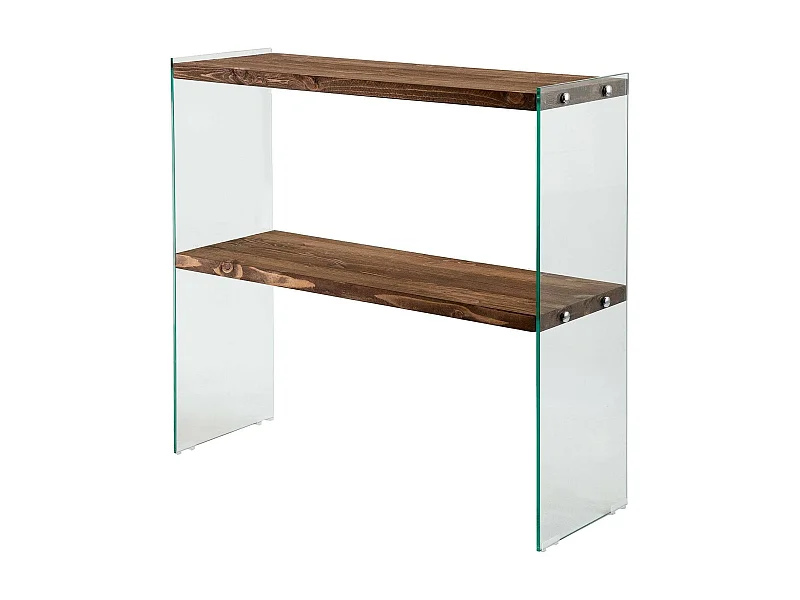 Console Agena, Table polyvalente, Armoire de rangement, Bureau du couloir, 90x30 h80 cm, Noyer