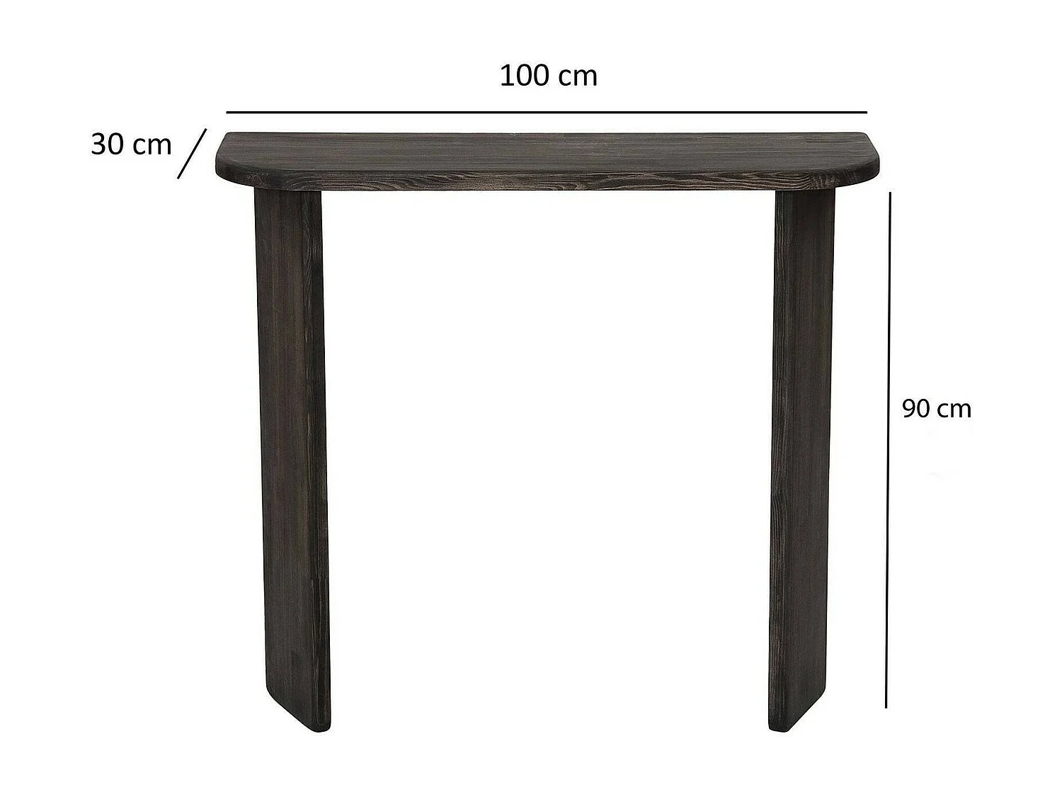 Konsolentisch Dfrattal, Tisch, Eingangskonsole, Regal, 100x30 h90 cm, Anthrazit