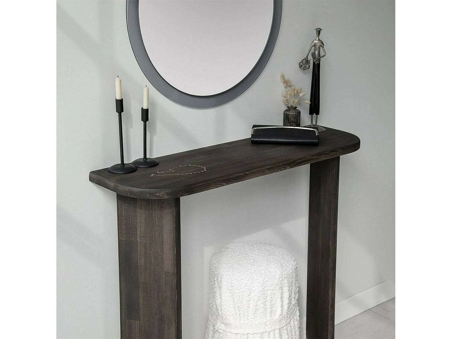 Dfrattal Console, Multifunctionele Tafel, Steunkast, Gang Bureau, 100x30h90 cm, Antraciet