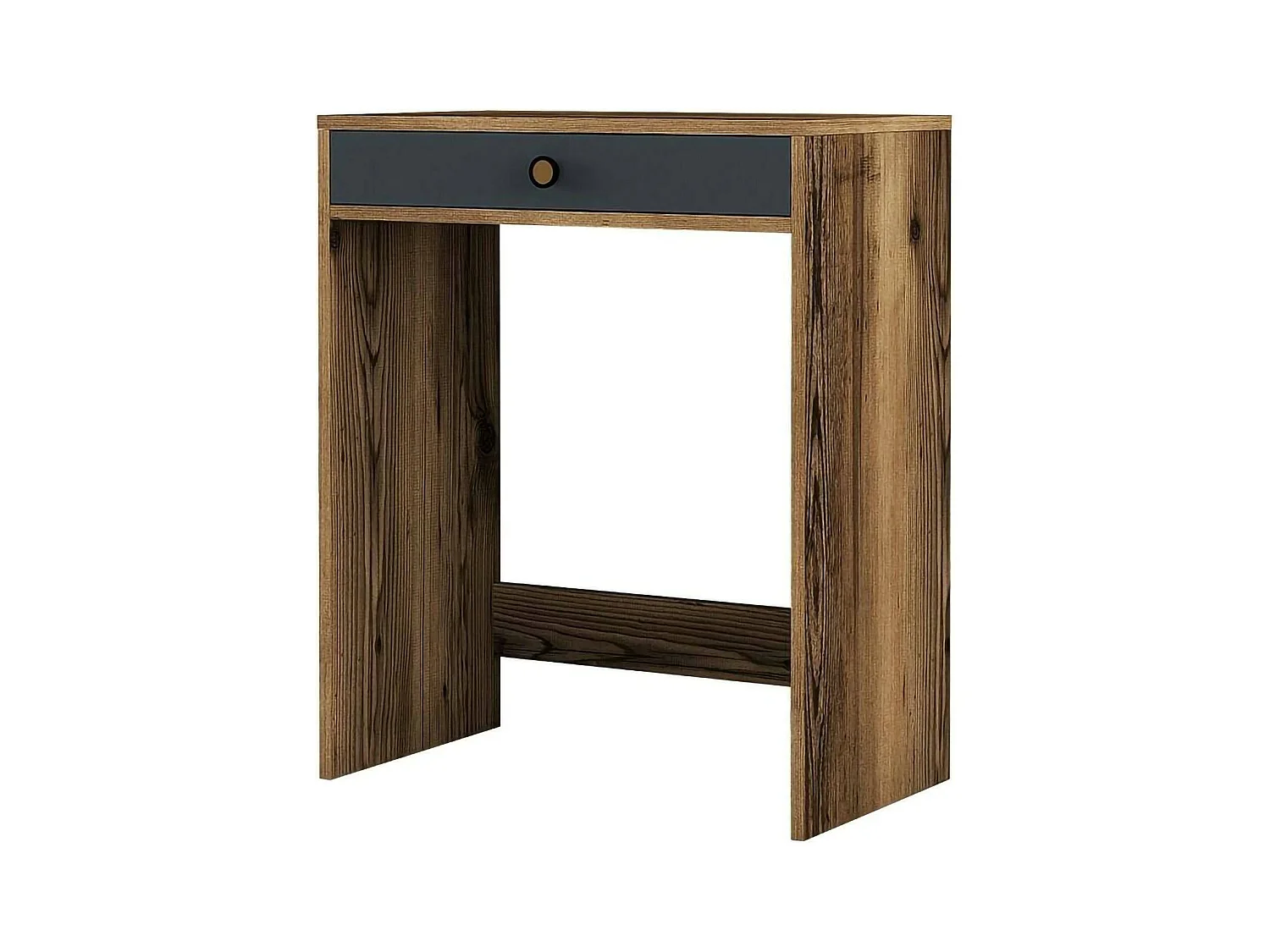 Console Solstice, Table polyvalente, Armoire de rangement, Bureau du couloir, 70x85 h40 cm, Noyer et Anthracite